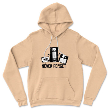 Never Forget The Old Stuff Hoodie in Heather Sand Dune color